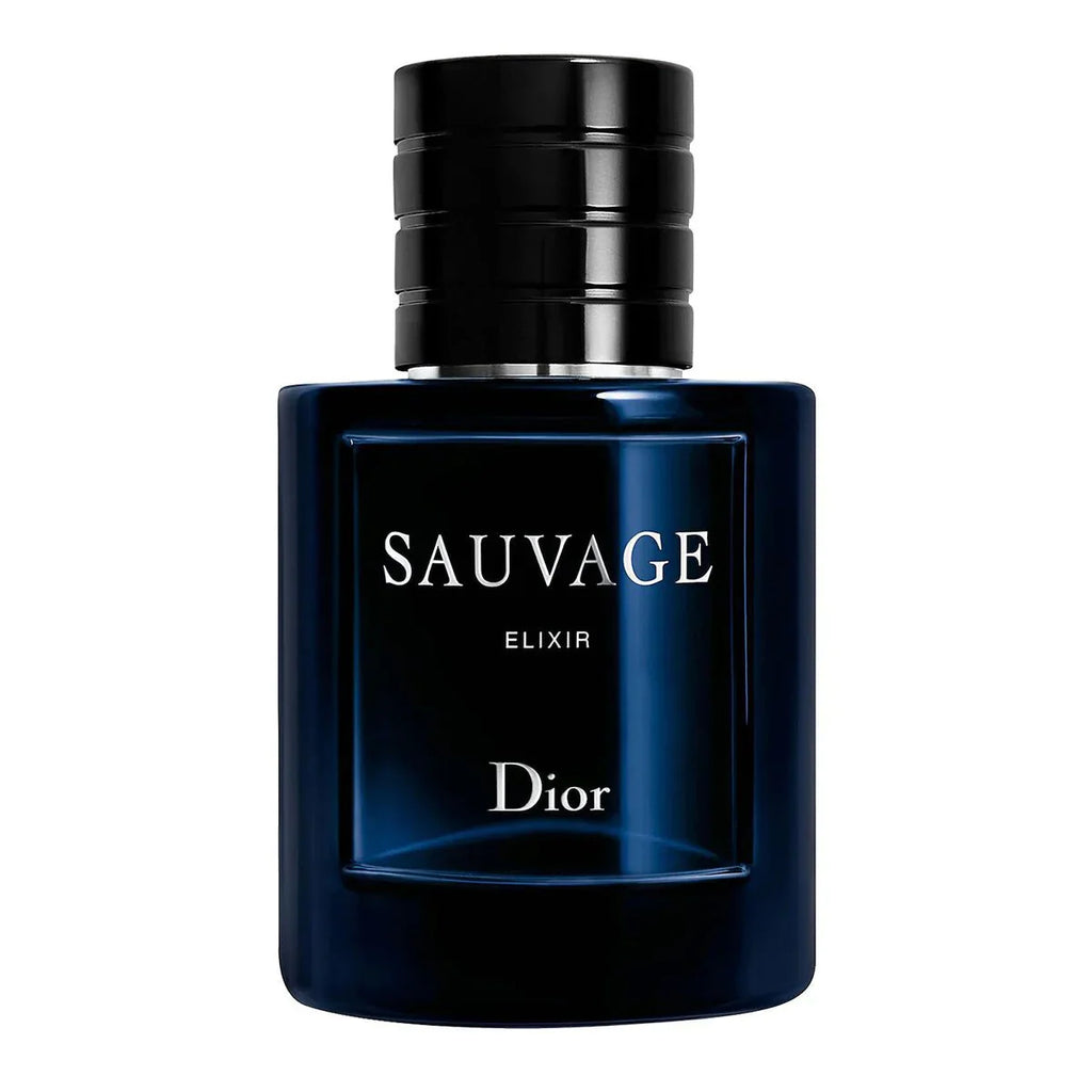 Dior Sauvage Elixir perfume bottle on a white background