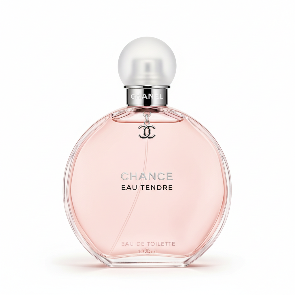 Chanel Chance Eau Tendre EDT 3.4oz 100ml bottle on white background