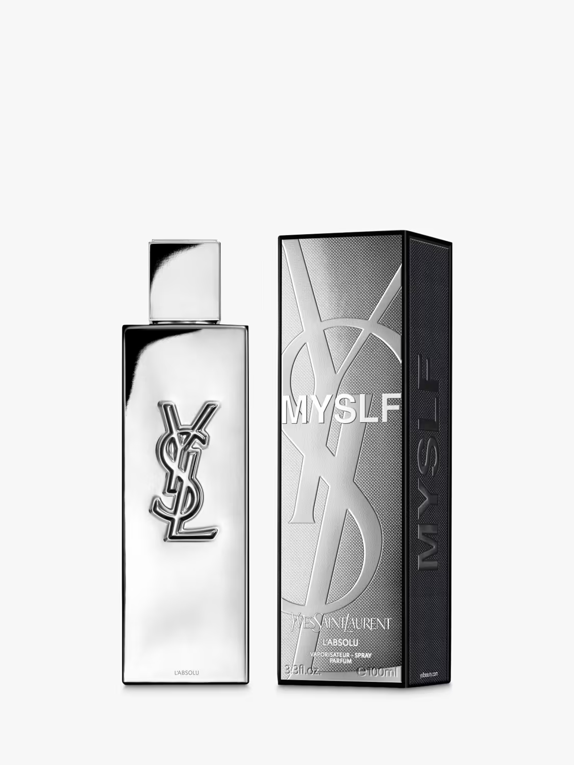 YSL perfume bottle and packaging on a white background